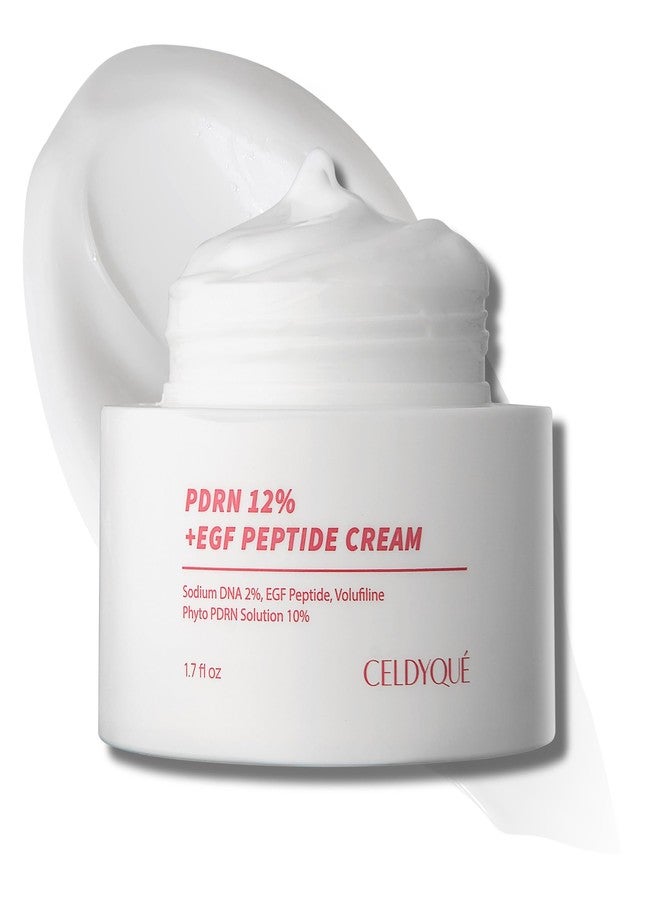 CELDYQUE PDRN 120,000 ppm EGF Peptide Cream – Volufiline & Salmon DNA + 12% Phyto PDRN – Post Microneedling Aftercare Anti-Aging Face Cream w/Niacinamide & Hyaluronic Acid 1.7 oz - Image 1